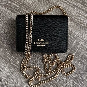 Coach Black Crossbody Bag with Gold Chain